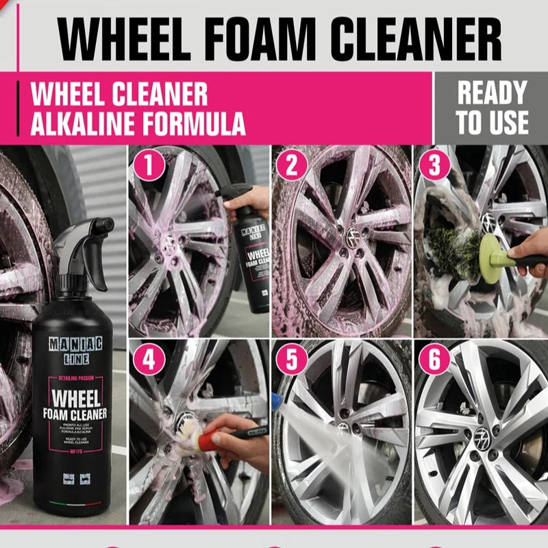 WHEEL FOAM CLEANER · nettoyant alcalin pour jante et pneu · Maniac Line